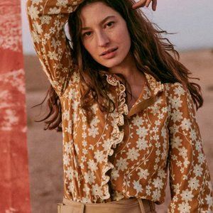 Sezane Mathilda Shirt in Dark Ochre (36/S)